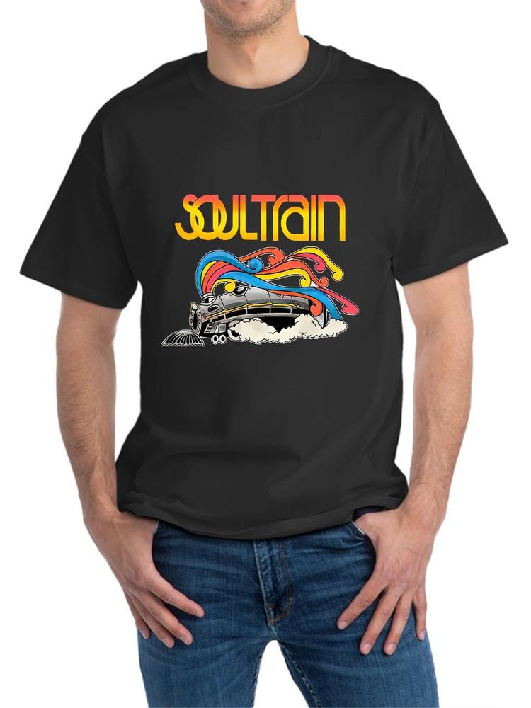 

Men s Retro Soul Train Graphic T-Shirt - Black Casual Short Sleeve Cotton Tee wi L