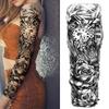 1 Foglio Tatuaggi Temporanei Finti Manica Lunga Per Donne Uomini Leone Tigre Fiore Lupo Maori Tatuaggio Adesivo Braccio Gamba Trasferimento ad Acqua Fai da Te