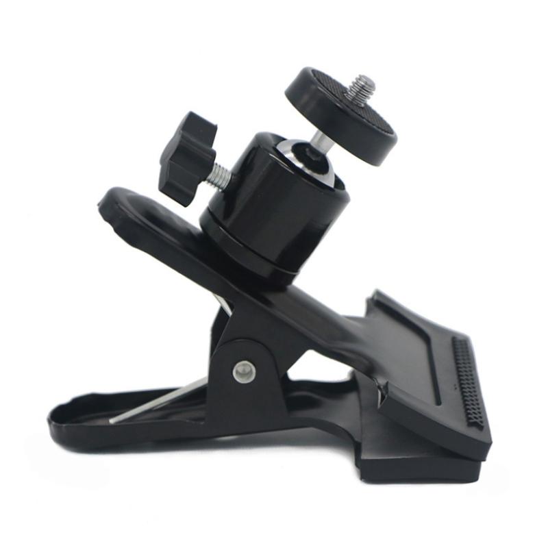 Metal Clip Clamp Holder Flash Auxiliary Desktop Live Streaming 360 Swivel Ball-Head 1/4" Screw For Phone Camera