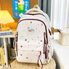 Star Print Student Schoolbag Color Contrast Women's Large Capacity Backpack