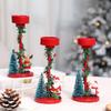 Elegant Christmas Themed Candle Holder Resins Constructions Candle Stand for Home and Office Decoration