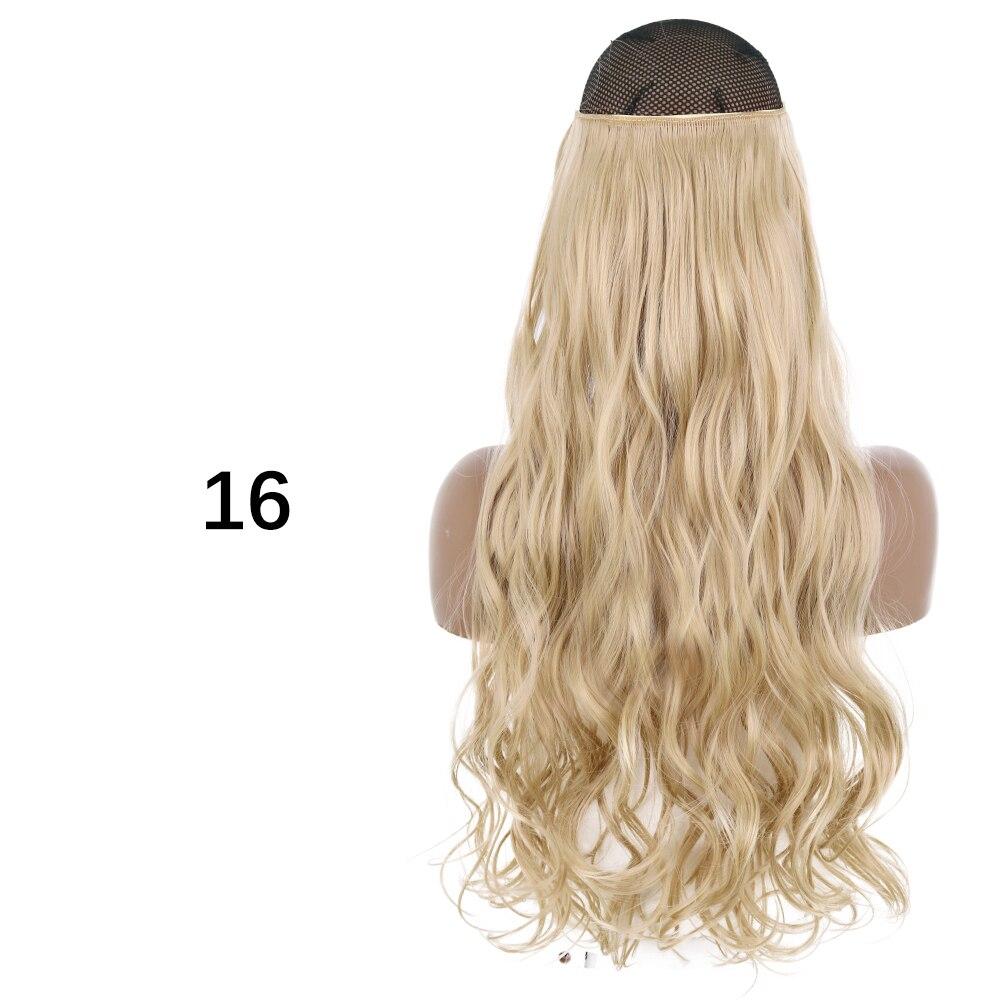 MERISIHAIR Clip-less Synthetic Hair Extensions Invisible Line Hairpiece 16 22 32 Inches Natural Black Brown Blonde for Women