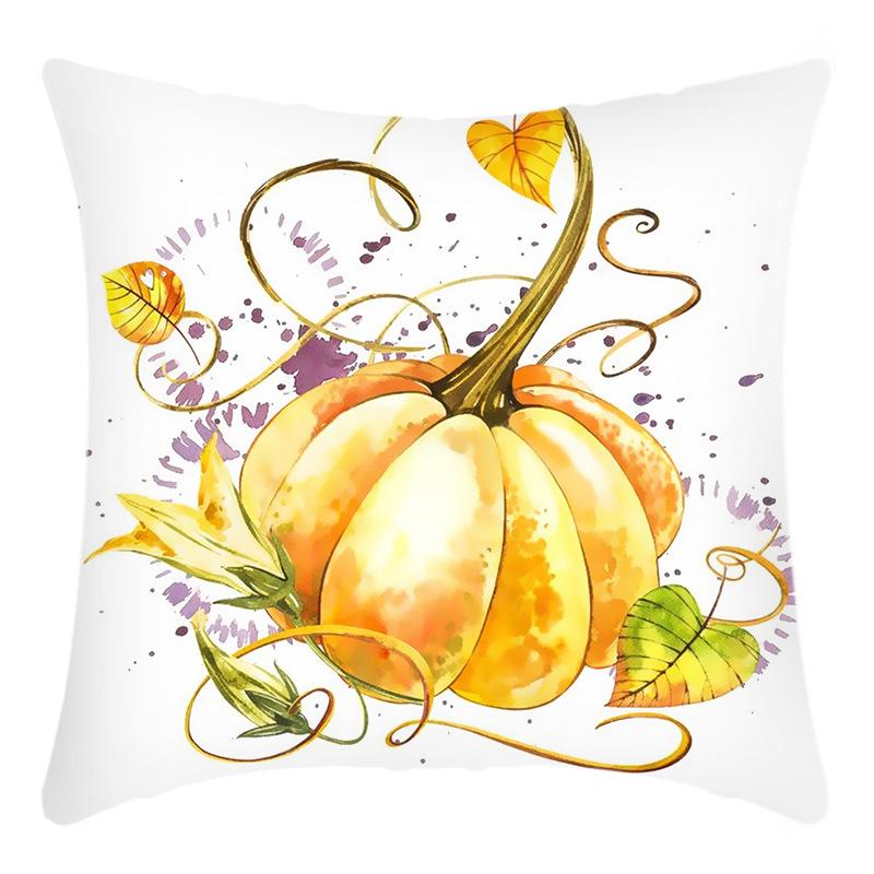 New Thanksgiving Series Pillow Cover English Letter Pumpkin Print Cushion Home Sofa Cushion Cover