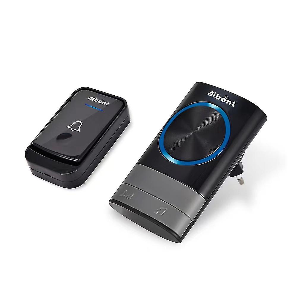 Wireless Doorbell, Battery Operated Cordless Door Bell,45 Chimes & 4-level Volume Mute Mode Included(eu Plug)