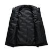 Men's Casual Solid Color Embossed Down Cotton Vest, Men's Thickened Loose Stand-up Collar Zip-up Coat