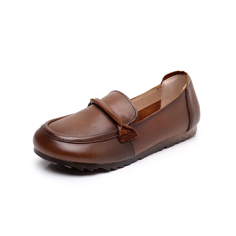 GKTINOO Women Loafers Spring Genuine Leather Comfort Flat Mother Shoes Slip-On Footwear Female Footwear Zapatos De Mujer