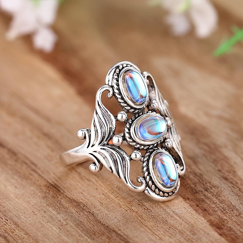 Boho Party Holiday Synthetic Stone Ring for Women - Daily Occasion, Wedding Anniversary, Engagement Gift 8