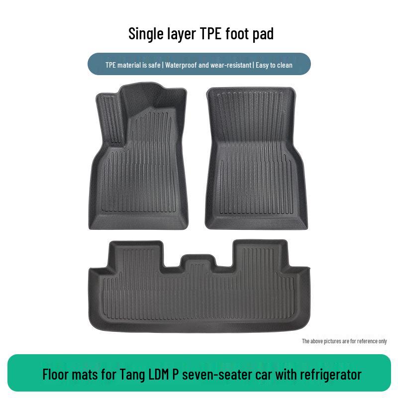 TPE Car Floor Mats Set for BYD Tang Seven-Seater with Refrigerator Model
