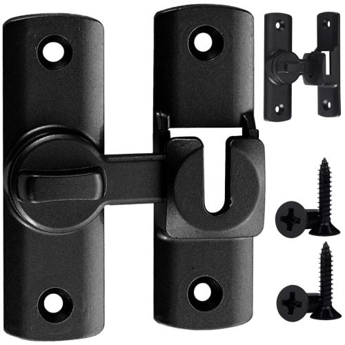 

5WYOUKE Door Lock, 90/180 Dual-Purpose Door Buckle, Aluminum Alloy, Auxiliary Lock, Retrofit Door Hasp Lock, Rotating Type, Flip Latch Lock, Rust-Re