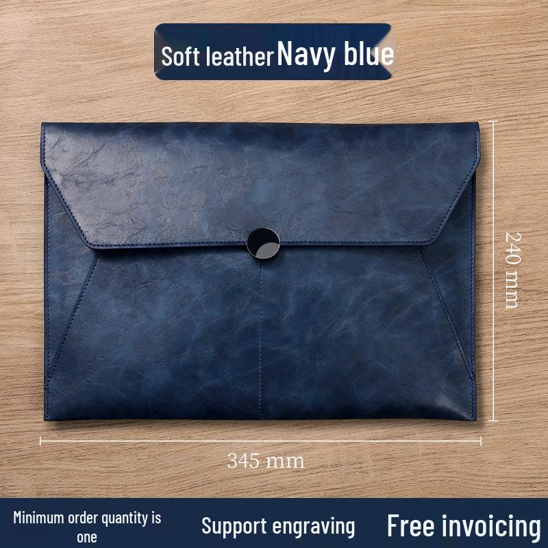 A4 Textured Leather File Bag, Custom Logo, Waterproof, Large Capacity Document Holder