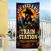 Yellowstone: Western Adventure Durable Beach Towel Comfortable Picnic mat, yoga & fitness, camping blanket Outdoor Accessory Wedding Party Gift