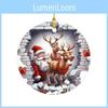 Vibrant Cartoon Style Acrylic Christmas Break Through Ornament For Festive Car Decor