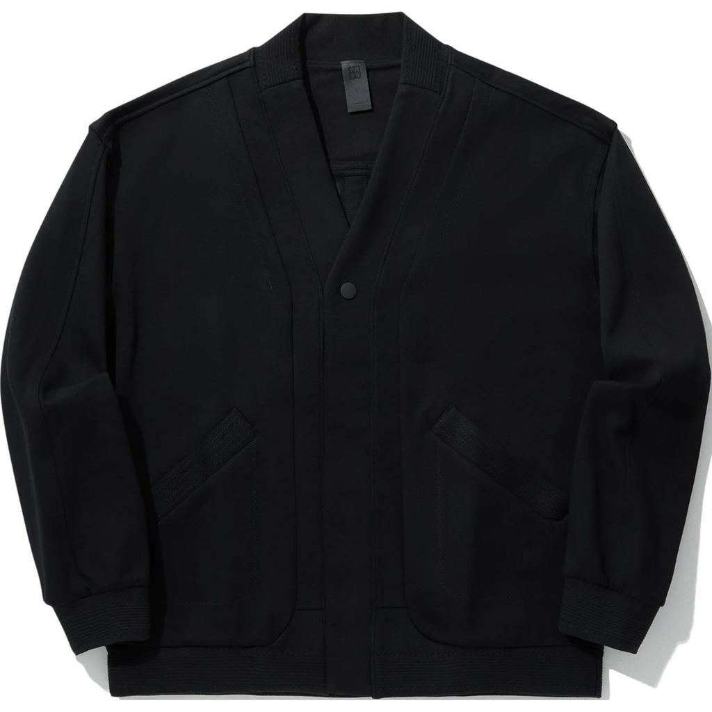 Li Ning Kung Fu-serien Enfärgad Enkelknäppt Lös Cardigan Tröja Herr sweatshirt Svart AWDUB21-2