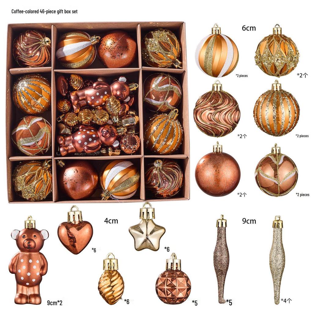 New Style Irregular Red & Green Electroplated Christmas Ball Ornaments Gift Set for Tree Decoration