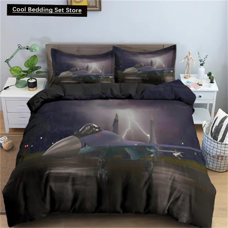 3D Airplane Printed Bedding Set Kids Adults 2/3pcs Duvet Cover With Pillowcase Comforter Bedding Quilt Cover Luxury Bedding Set