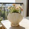 Marine Life Inspired Planter Seashell Conch Succulents Planter, Resin Ocean-Themed Flower Pot with Drainage Hole, Ocean Theme Room Accessories