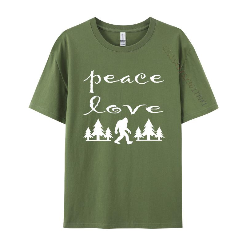 Peace Love Bigfoot Sasquatch Monster TShirts Unisex On Sale Camisa Tops Shirt Cotton Tshirts Free Shippping Clothes
