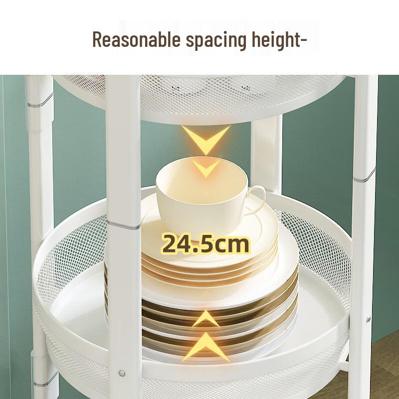 Hufeng Folding Kitchen Storage Trolley with Baskets