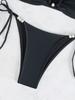Halter Tie Pearl Decor Sexy Two Piece Bikini Set Elegant Women Swimwear