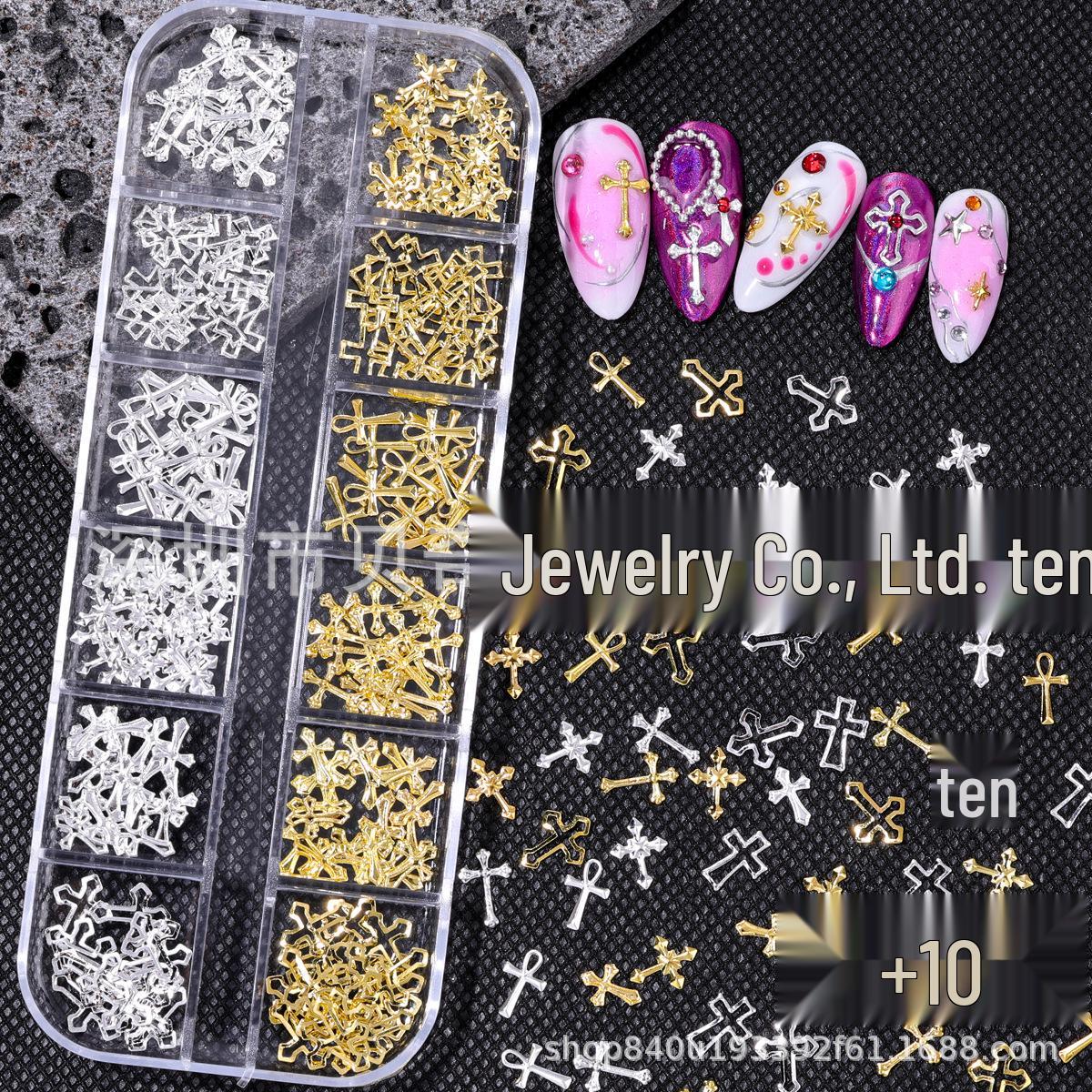 

New Year’s Retro Crystal Metal Rivet Nail Art Accessories