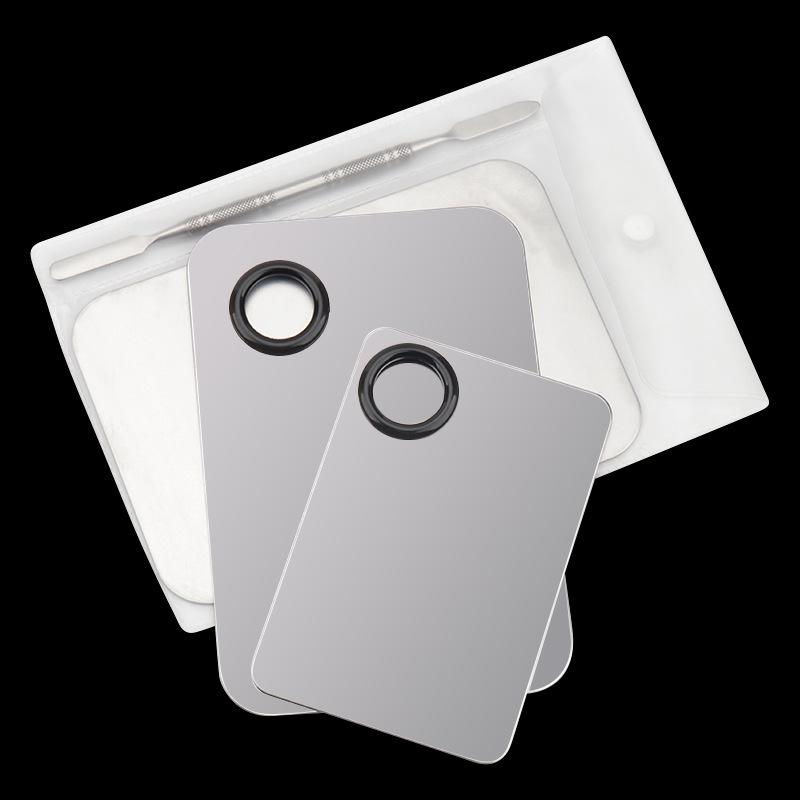 Stainless Steel Makeup Mixing Palette Set - Small & Large Sizes