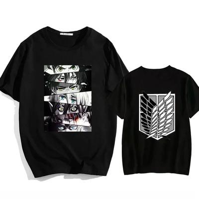Attack On Titan Japanese Anime T-Shirts for Men and Women, Printed Cotton Short Sleeve T-Shirts, Oversized Fashion T-Shirts