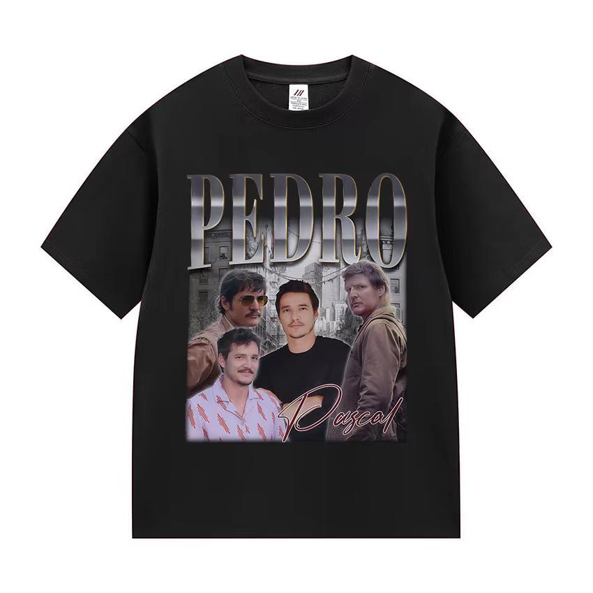 2026 Actor Pedro Pascal Movie Graphic T Shirt Men Women Retro High Quality Fashion Clothing T-shirts Short Sleeve Casual Clothing