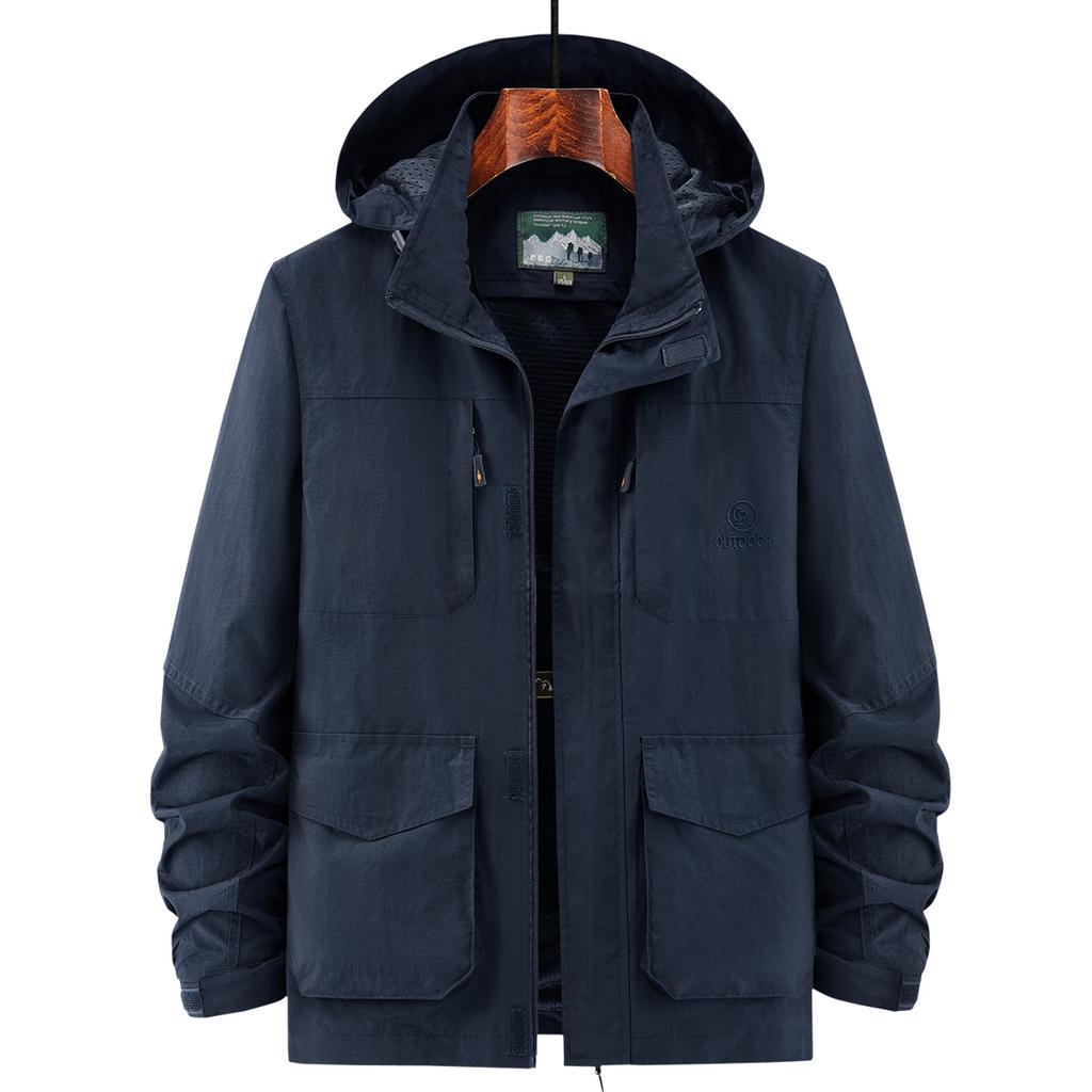 Spring and Autumn Jacket Multi-Pocket Working Jacket Men's Loose Outdoor Windproof Youth Casual Mountaineering Suit