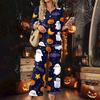 Women's Casual Printed 3/4 Sleeve Button Down Top and Wide Leg Pants 2 Piece Set