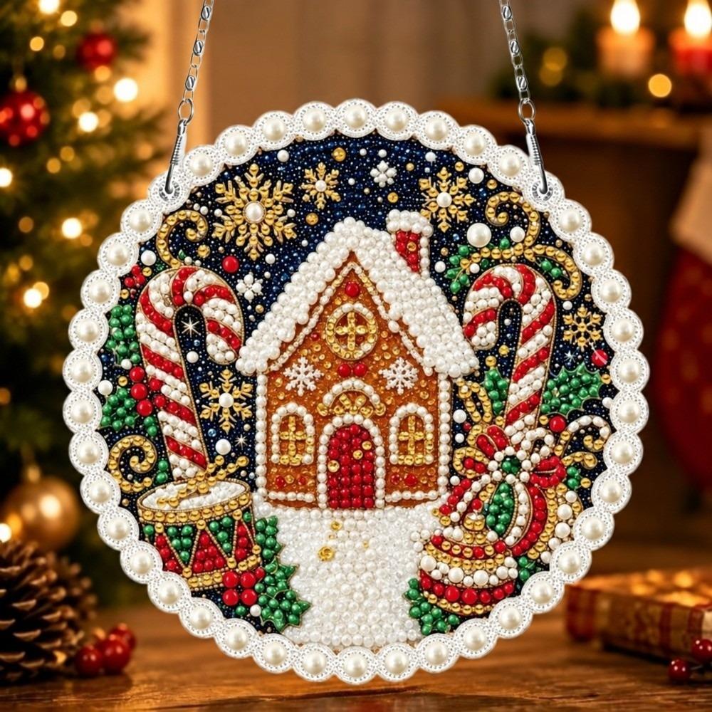 5D Christmas Diamond Painting Set DIY Craft Xmas Acrylic Pendant  Home Decoration