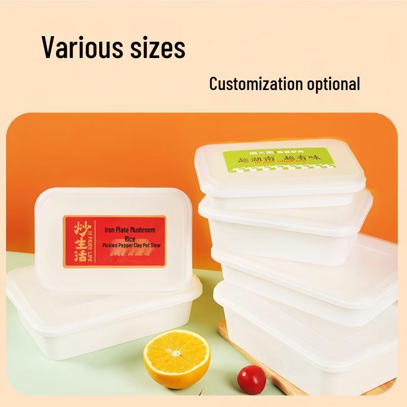 Chuzhou Canteen Rectangular Disposable Lunch Box with Lid, 1700ml
