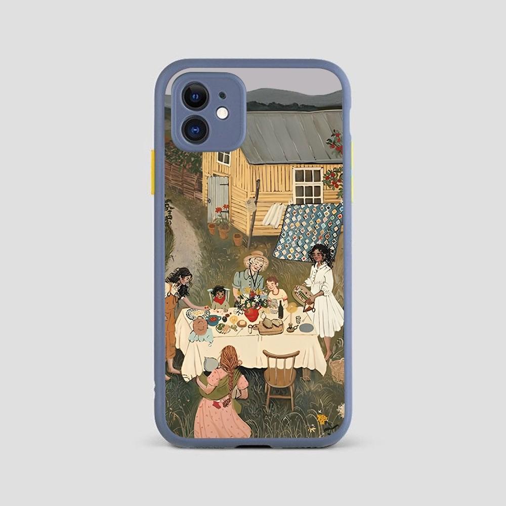 Kreslená krajina Dívka Pouzdro na telefon pro iPhone 14 11 12 13 Mini Pro Max 8 7 Plus X XR XS MAX Průsvitný Matný Kryt