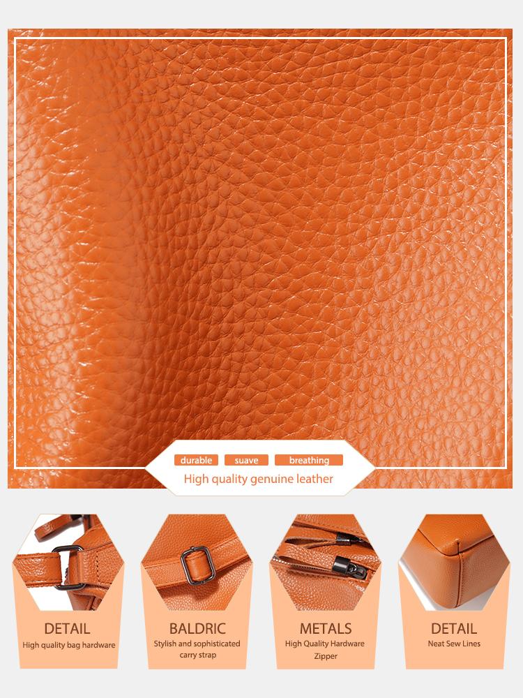 Zency Handbag For Women Genuine Leather Crossbody Multiple Compartments