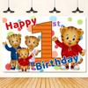 Sfondo Cartone Animato Daniel Tiger, Striscione con Tema Amici del Quartiere, Decorazione Festa Bambini, Sfondo Fotografico
