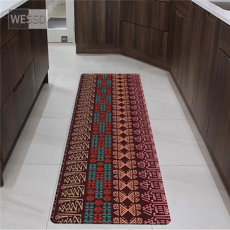 Tribe Geometrischer Druck Küchenläufer Matte Wasahble Afrikanischer Ethnischer Dekor für Zuhause Kleines Wohnzimmer Teppich Schlafzimmer Teppich