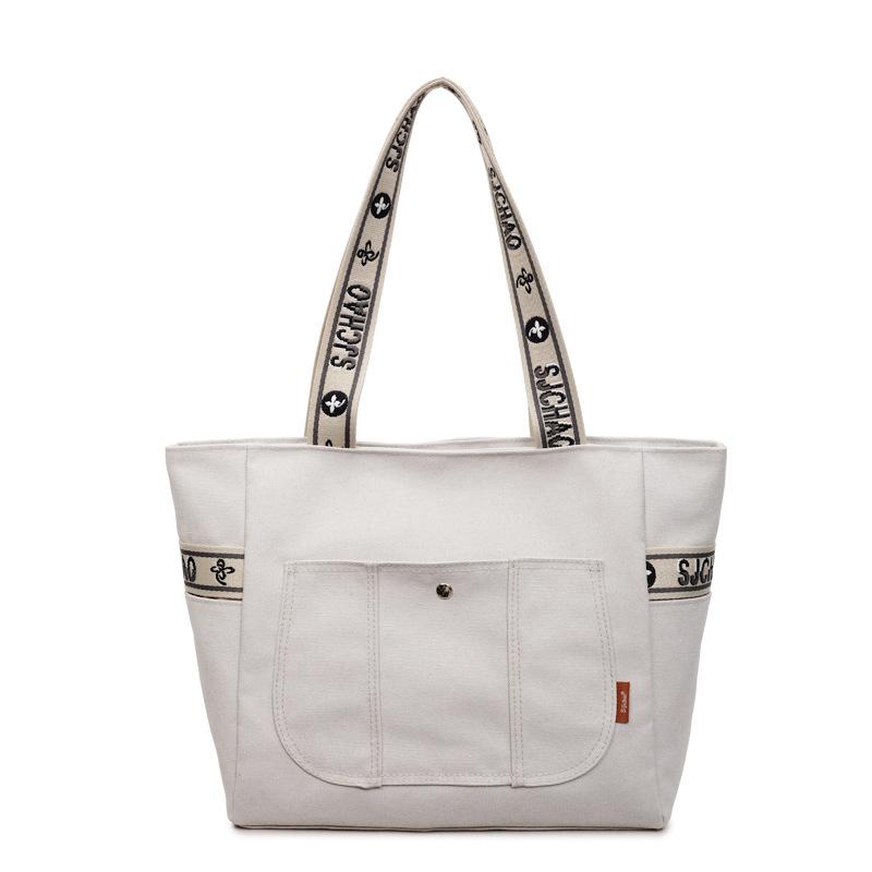 Autumn And Winter Large-Capacity Canvas Bag Women'S Fashion Versatile Commuter Bag Going Out Leisure Shoulder Tote Bag