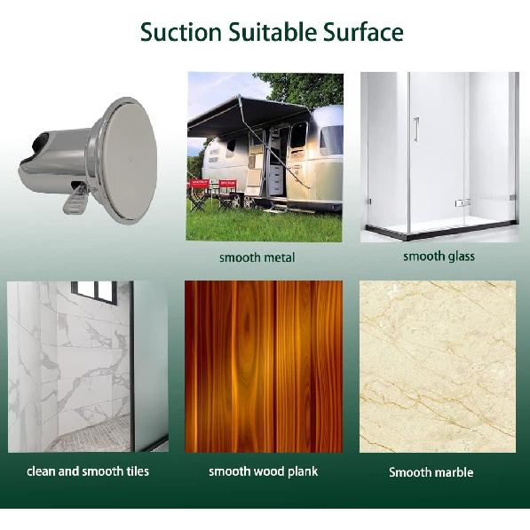 RV Outdoor Shower Head Kit with Garden Hose Fitting and Suction Cup - RV Outside Shower - Easily Installed and Removed On Outside of Camper(RV Shower