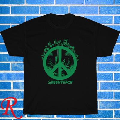 Neu!  Greenpeace Logo Schwarz Grau Marineblau Größe S-5XL Unisex T-Shirt