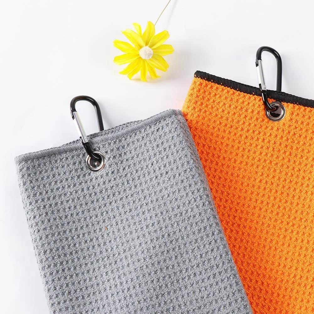 Balls Hands High Water Absorption Cleans Clubs Cleaning Towels With Carabiner Hook Golf Towel