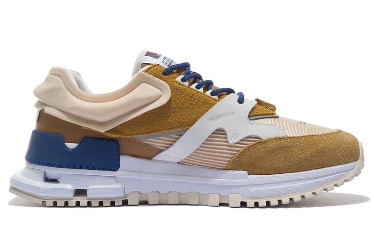 Li Ning 001 Ingenuity Cushioning Slip Resistant Abrasion Resistant Low top Casual Shoes Men's Bone Brown AZGS007-2