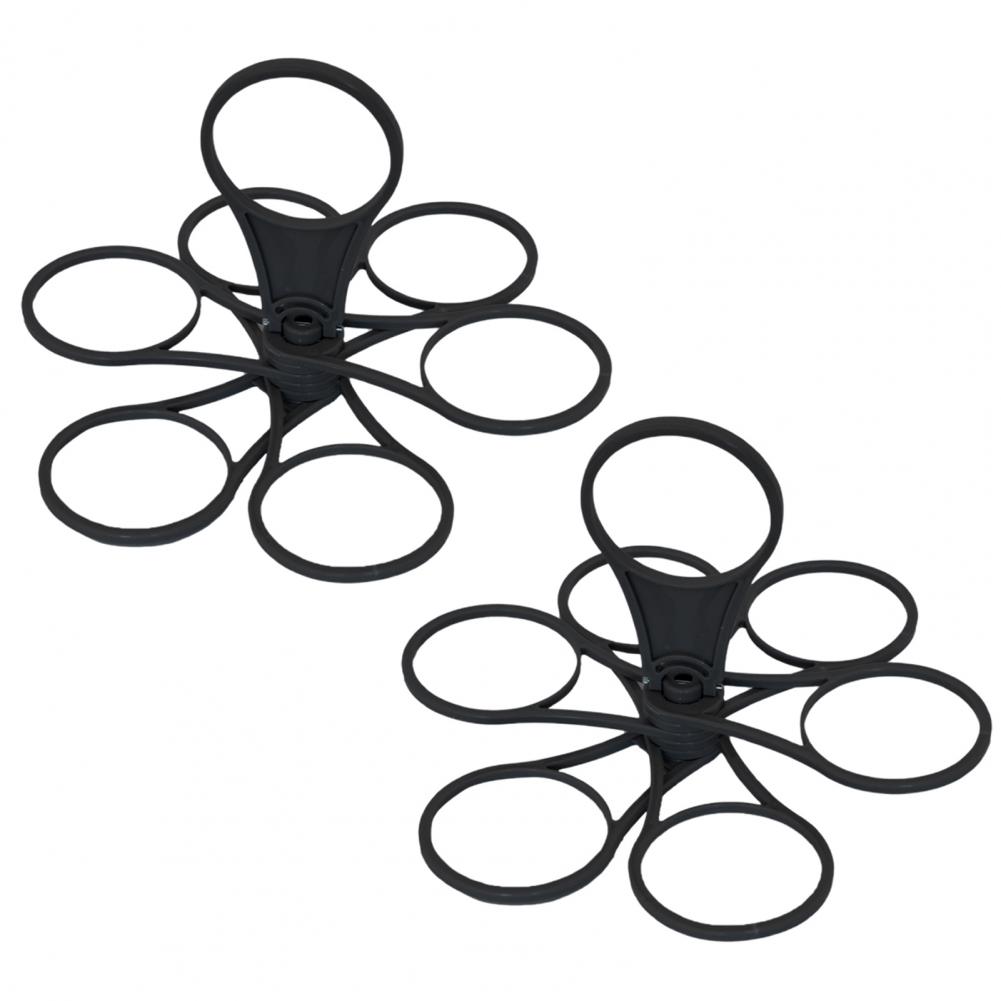 6 Cups Foldable Glass Carousel Holder Coffee Cup Handle Drinking Bottle Bracket Portable Anti Scalding Camping Party Bar Home