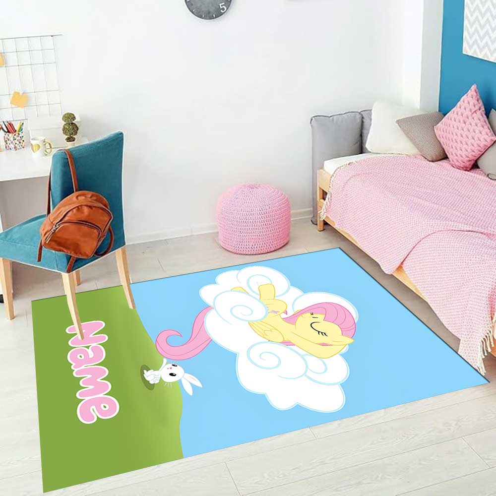 Little Pony (16) Customize your name rug, office chair cushion, home bedroom living room gift.