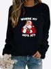 Women's Winter Printed Round Neck Comfortable Sports T-shirt Plus Size Casual Long Sleeve Tops Sweatshirt Printed Sweater Pullover