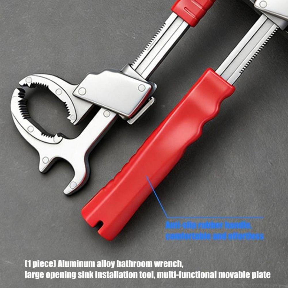 Large Opening Bathroom Spanner Aluminum Zinc Zinc Alloy Plumbing Wrench Faucet Wrench  Sink Installation