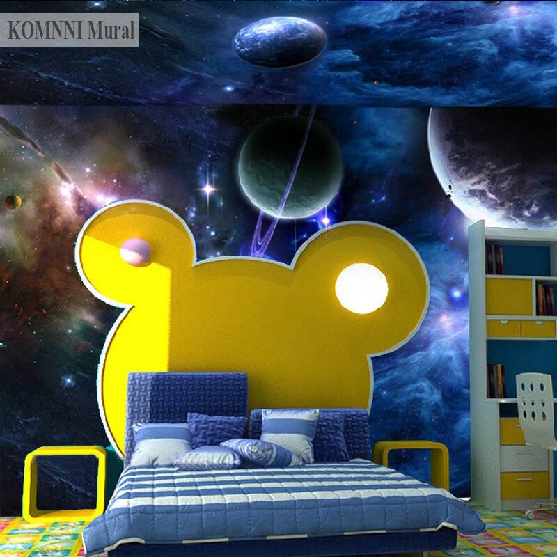 3D Photo Starry Sky Wallpaper Planet Universe Space Mural Living Room TV Wall Bedroom Ceiling Home Decoration KTV Bar Mural Sticker