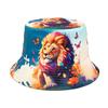 Cartoon Lion Pattern Bucket Hats Summer Sunscreen Fisherman Hat Women Man Cute Animal Panama Sun Hats Reversible Fisherman Hats