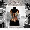 Women's Vintage Tie Waist Trainer Corset Breathable Yarn-Dyed Renaissance Vest Camisole Lace-Up Back French Back-strap Corset