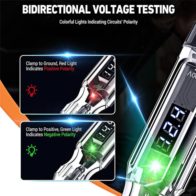 Test Light Digital LED Electrical Tester Circuit Tester With140 Inch PU Spring Wire,Forchecking