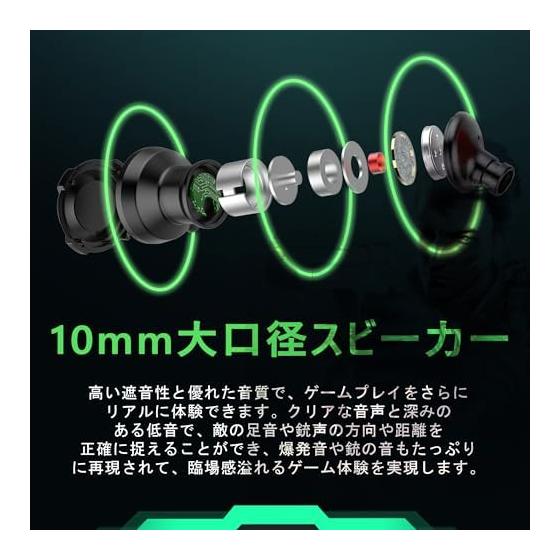 Gaming earphones, wired PS5 earphones with in-line microphone [domestic sales only], driver binaural surround sound quality enhancement, heavy bass,