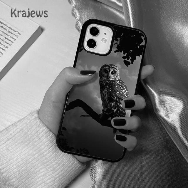 

Krajews Animal Owl Eyes soft Phone Case Cover For iPhone 17 Air 16 15 14 plus 12 13 pro max coque Shell Fundas iPhone 15plus